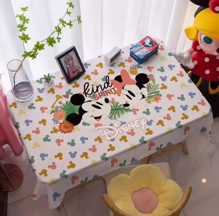 Toalha De Mesa Mickey Mouse Dos Desenhos Animados Da Disney Para Crianças, Mesa De Jantar Americana, Toalha De Mesa De Café Retro, Toalha De Mesa Quadrada
