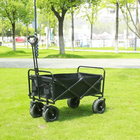 Grande capacidade de peso carrinho resistente dobrável vagão de praia com grandes rodas todo-o-terreno equipamentos de acampamento ao ar livre