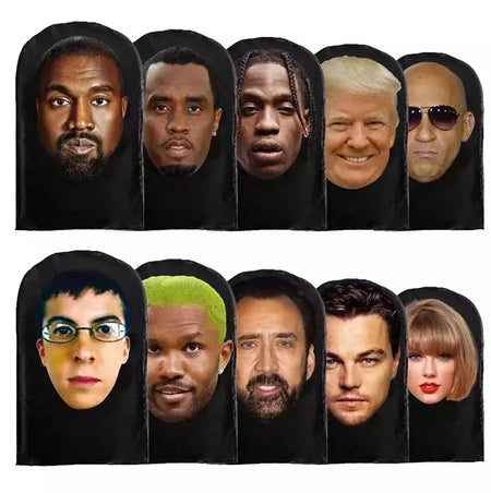 Cosplay 3d impresso kanye máscara estiramento malha máscara facial completa das mulheres dos homens role play cocar halloween moda balaclava cocar