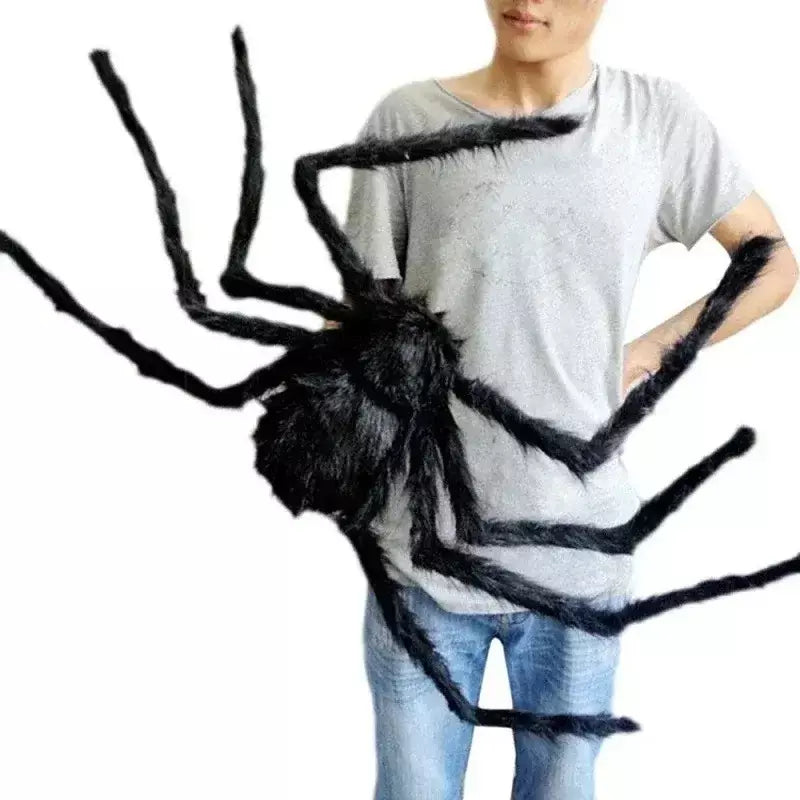 Halloween grande aranha de pelúcia horror decoração de halloween festa prop ao ar livre aranha gigante decoração 30-200cm câmara brincadeira aranha preta