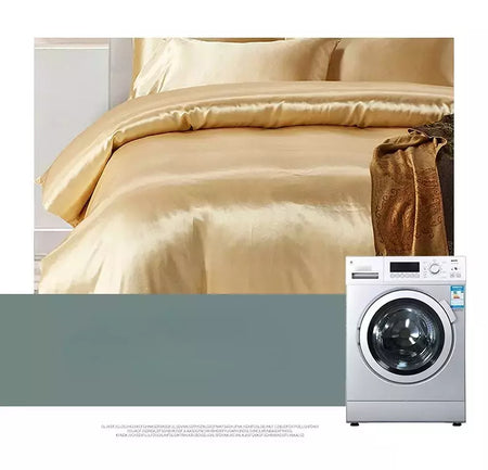 Luxo Satin Bedding Set Capa de edredão com fronha Estilo Europeu King Queen Size Confortável Bed Set Covers Folha de linho