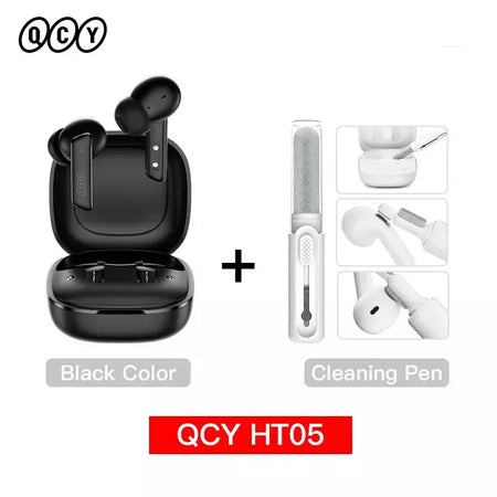 QCY HT05 ANC fone de ouvido sem fio 40dB cancelamento de ruído Bluetooth 5.2 fone de ouvido 6 microfone ENC HD chamada TWS fones de ouvido modo de transparência