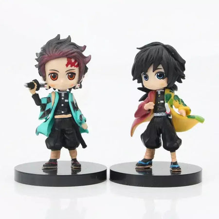6 pçs/set 6cm Anime Demon Slayer Boneca Brinquedo Q Posket Kimetsu No Yaiba Kamado Tanjirou Kamado Nezuko Agatsuma Figuras de Ação Presentes