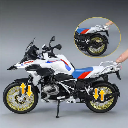 1/9 r1250 gs adv liga de corrida motocicleta diecasts rua esportes motocicleta modelo simulação com luz coleção crianças brinquedos presente