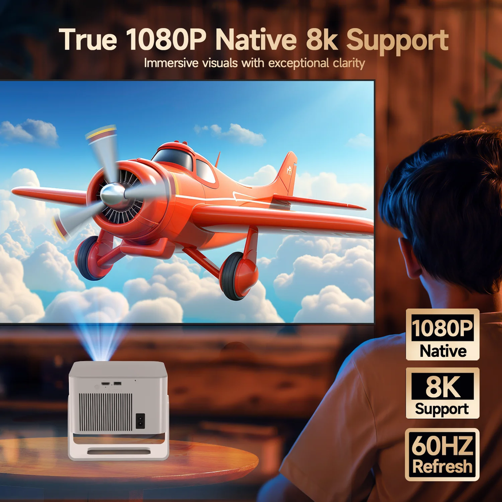 Magcubic android 14 900ansi projetor foco automático nativo 1080p suporte 8k com wifi6 bt5.4 2 + 16g filme portátil ao ar livre hy350max