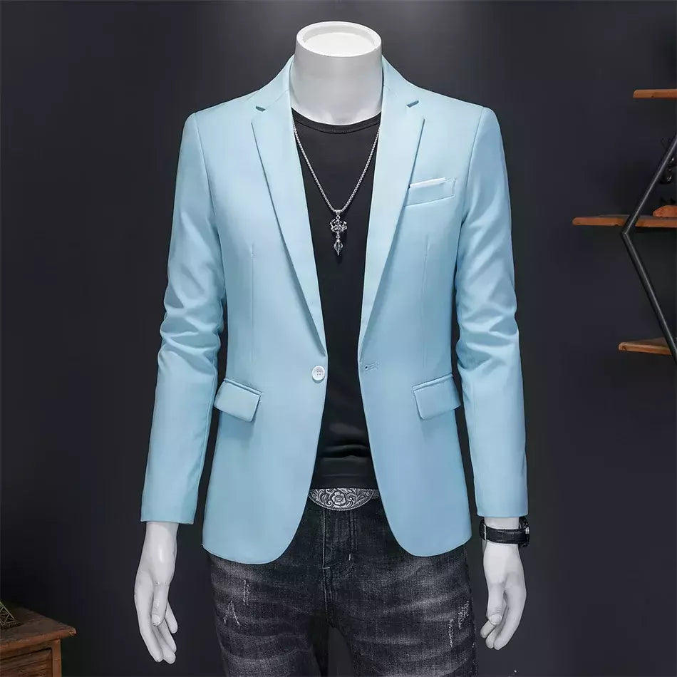 Blazer Casual de Negócios Masculino, Jaqueta Monocromática, Casacos Oversize, Smoking Masculino, Roupas de Marca, Roupas de Trabalho, Plus Size M-6XL