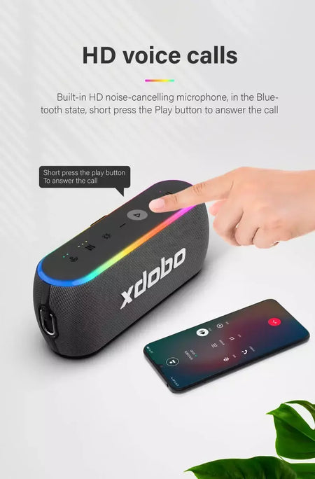 60w xdobo x8 iii alto-falante bluetooth subwoofer sem fio ipx7 6600mah banco de potência baixo duplo alto-falante ao ar livre para telefone inteligente tv