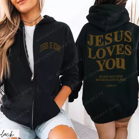 Mulheres zíper hoodies eu sou um deus criança carta impressão hoodies engraçado cristão moletom com capuz pulôver orar o senhor moletom casacos