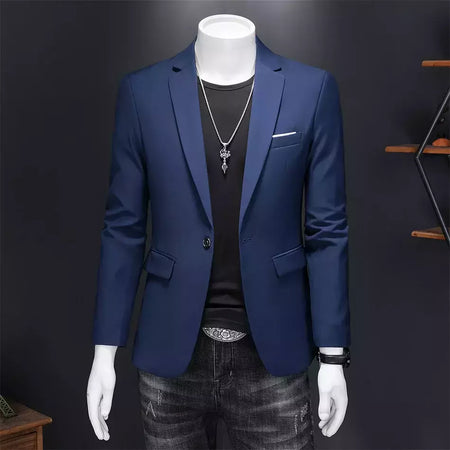 Blazer Casual de Negócios Masculino, Jaqueta Monocromática, Casacos Oversize, Smoking Masculino, Roupas de Marca, Roupas de Trabalho, Plus Size M-6XL