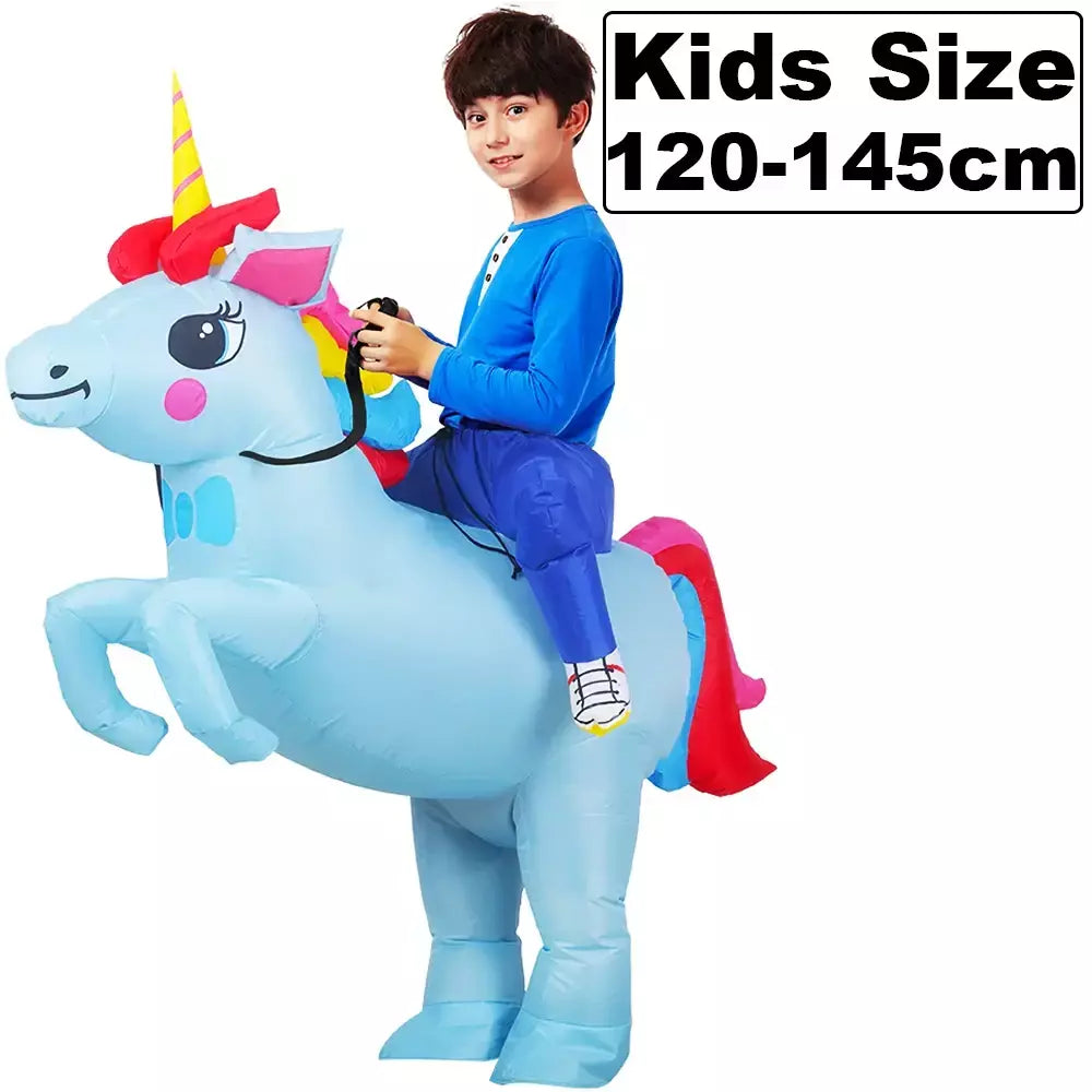Vestuário colorido unicórnio animal trajes infláveis terno anime purim halloween carnaval festa cosplay traje para crianças adultas