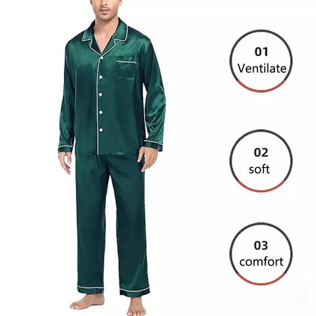 Conjunto de pijama com cardigã de manga comprida masculino, monocromático, lapela, casual, roupa de casa simples, pijamas, plus size, juventude, outono, inverno, 2 peças, conjunto