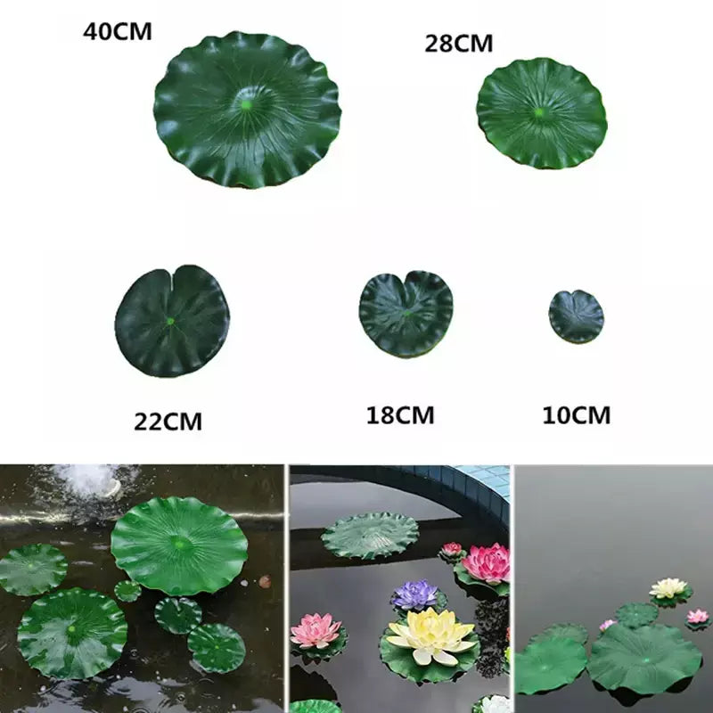 Lifelike Floating Lotus Artificial Flower Decoration, Water Lily, Micro Paisagem para Casamento, Lagoa, Jardim, Decoração de Plantas Falsas, 10pcs
