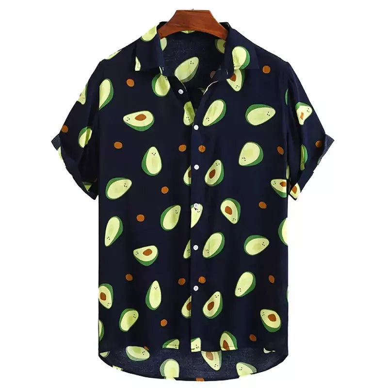 Camisa havaiana dos homens 3D fruta impressão curta manga rápida secagem camisa de praia dos homens oversized ao ar livre camisa dos homens camisa casual