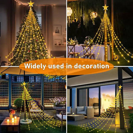Led ao ar livre decorações da árvore de natal luzes usb 2/3m à prova dwaterproof água luzes da corda de fadas 8 modos quintal interior iluminação festa casamento