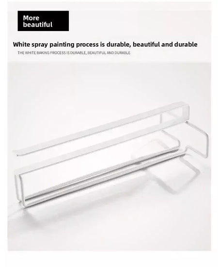 Suporte de vidro de vinho de metal sem perfuração - Rack de taças para armazenamento sob o armário Organização de cozinha Suprimentos de armazenamento de cozinha/bar
