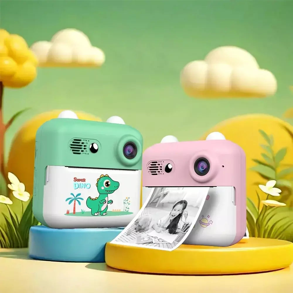 Câmera de impressão instantânea, impressão instantânea HD 1080P vem com vários filtros com inclui 1 rolo de papel e cordão