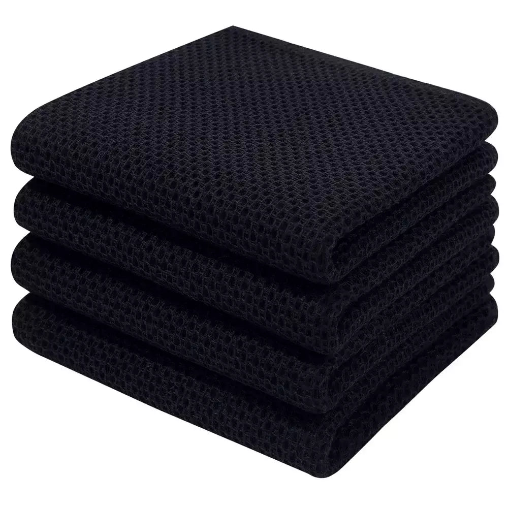 Homaxy-Super Absorvente Algodão Toalhas De Cozinha, Toalha De Microfibra Macia, Secagem Rápida, Lavar Pano De Limpeza, Doméstico, 4Pcs