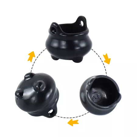 10 pçs halloween bruxa chapéu decorações chapéus em miniatura caldeirão potes chaleira ornamento festa de halloween decoração para casa diy artesanato