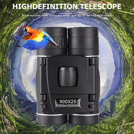 900x25 portátil hd zoom 5000m/50000m binóculos telescópio poderoso dobrável visão de longa distância caça acampamento ao ar livre esportes