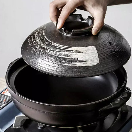 Pote cerâmica argila cozinhar caçarola japonês guisado sopa tampa de terra panelas quentes coreano pot prato pan panelas estoque chinês