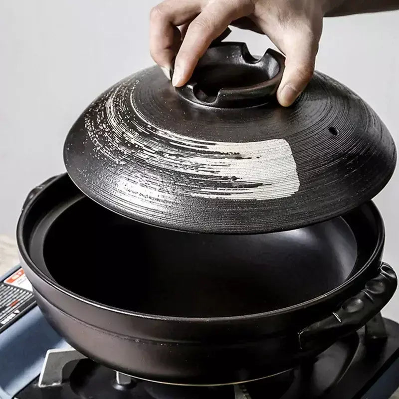 Pote cerâmica argila cozinhar caçarola japonês guisado sopa tampa de terra panelas quentes coreano pot prato pan panelas estoque chinês