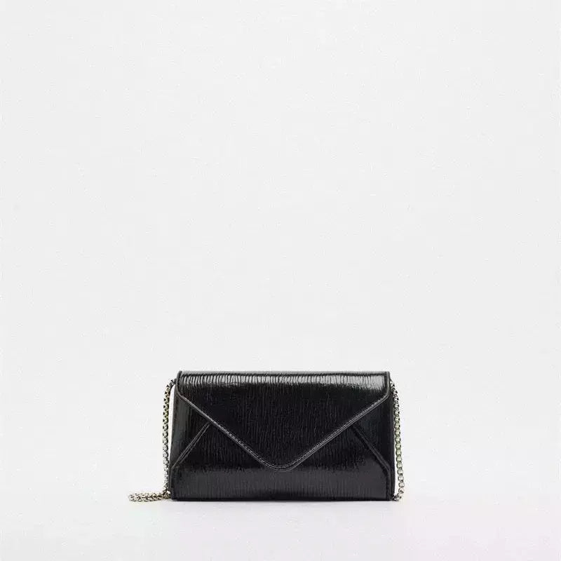 Bolsa de ombro única para mulheres, bolsa quadrada pequena, bolsa crossbody, bolsas prateadas, mini corrente, envelope, elegante