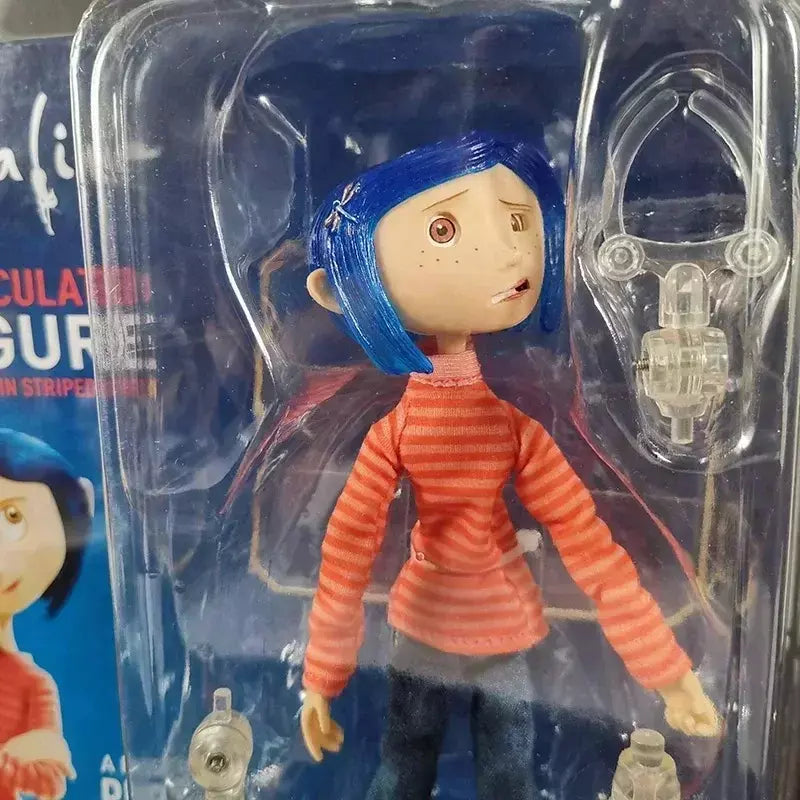 Disney coraline & the secret door filme figura de ação rotação conjunta modelo desktop ornamentos brinquedo crianças presente aniversário