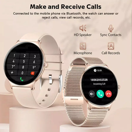 Para huawei novo ultra fino amoled relógio inteligente tela feminina sempre exibir tempo freqüência cardíaca bt chamando high-end moda smartwatch