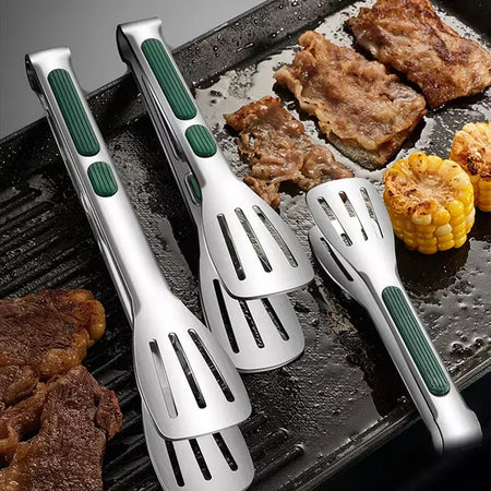 ? 304 pinças de alimentos de aço inoxidável-multipurpose grelhar churrasco cozinha pinças utilitárias para cozinhar, servir carne, legumes