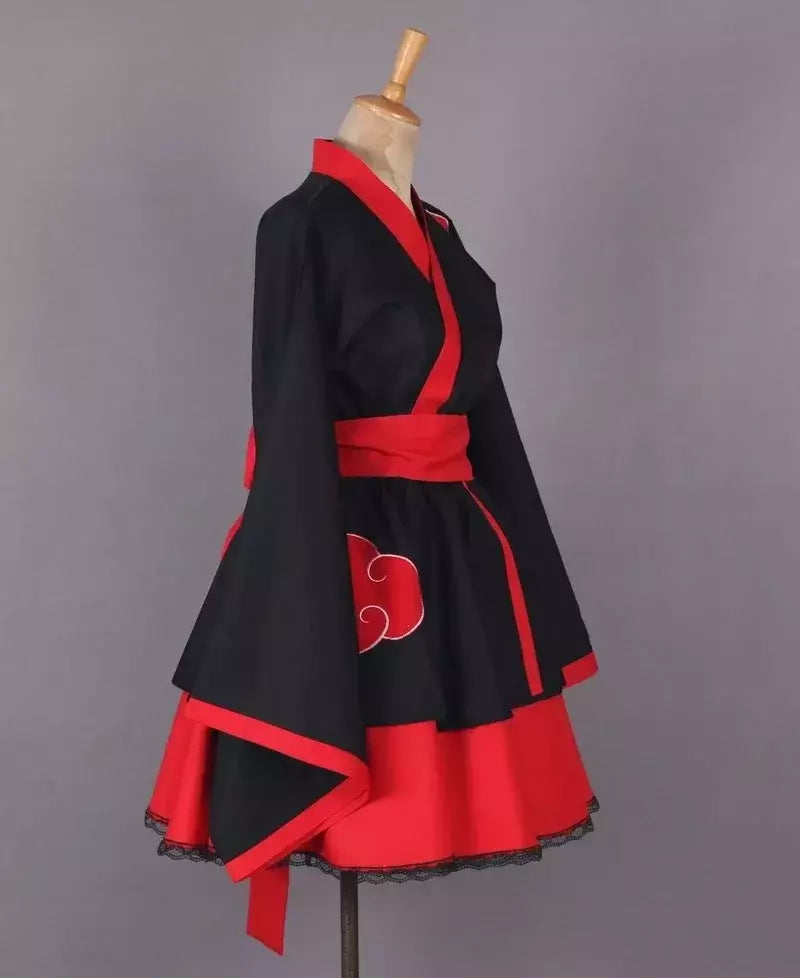 Anime shippuden uzumaki cosplay traje sexo réversão quimono lolita vestido meninas feminino japão estilo vestidos