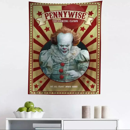 Filme de terror l-lt p-pennywise palhaço gráfico tapeçaria arte ficção científica sala decoração de casa barato hippie parede pendurado