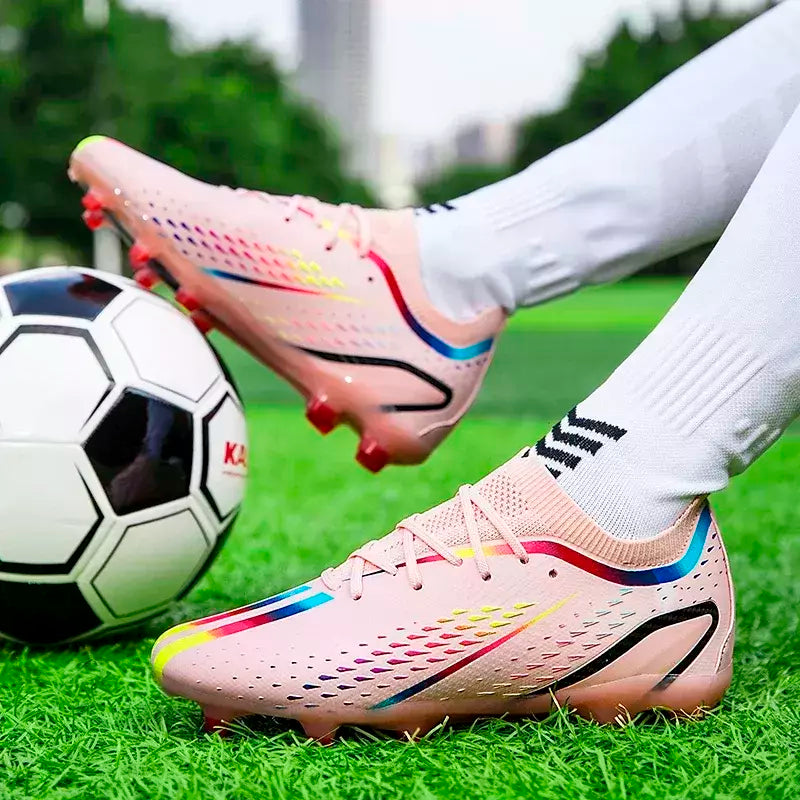 Tênis de futebol antiderrapante leve profissional masculino, grampos macios, tênis de treinamento de gramado, esportes ao ar livre