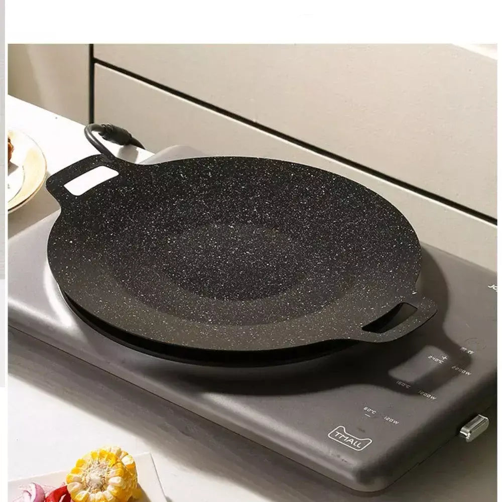 2025 churrasqueira pan antiaderente sem fumaça redonda ferro fundido portátil ao ar livre cozinhar chapa para acampamento piquenique churrasco fritar