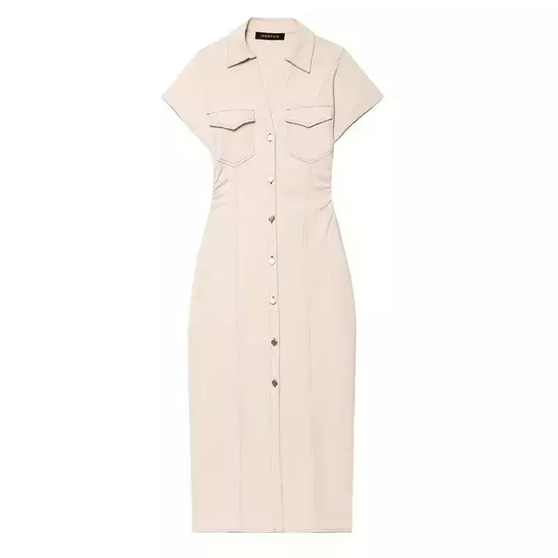 Vestido jeans feminino primavera verão casual vestidos longos para mulher 2026 nova moda ruched manga curta streetwear midi vestido