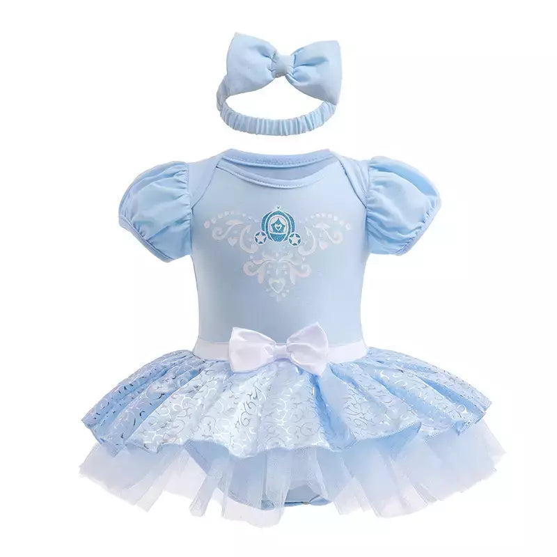 Baby Romper TUTU Vestido Com Headband Infantil Baby Princess Girl Roupas Tamanho 3-18M Cute Design Baby Dress Party Trajes