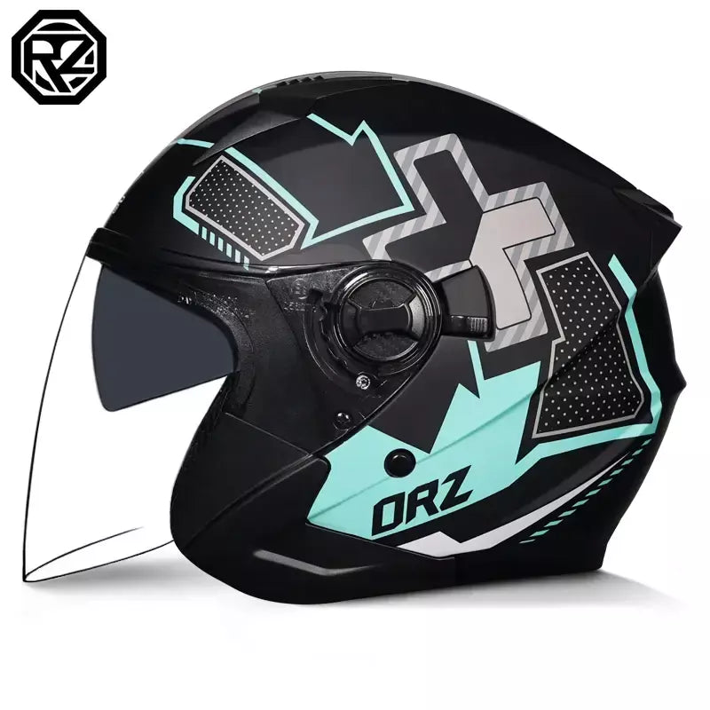 2025 mais recente capacete da motocicleta de alta qualidade metade cobrindo lente dupla cascos para motos masculino feminino casal capacetes de moto