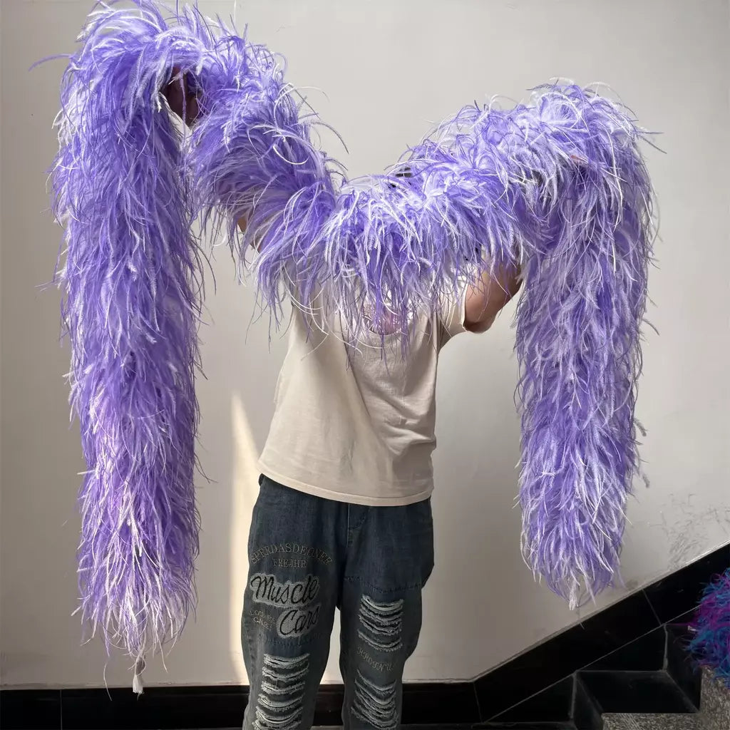 Boa de penas de avestruz arco-íris, 6/10/20 camadas, acessórios de festa fofos para mulheres, halloween, carnaval, cosplay, decoração de casamento, fantasia diy