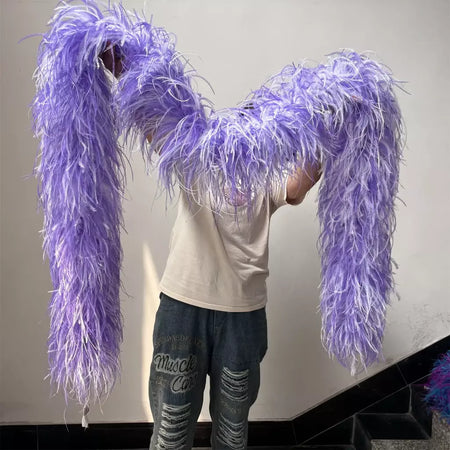Boa de penas de avestruz arco-íris, 6/10/20 camadas, acessórios de festa fofos para mulheres, halloween, carnaval, cosplay, decoração de casamento, fantasia diy