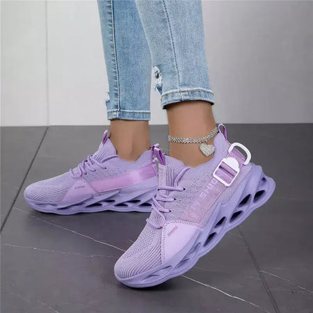 Venda quente moda roxo tênis casuais das mulheres dos homens lâmina tênis de corrida tamanho grande 48 luz respirável sapatos esportivos masculino malha tênis