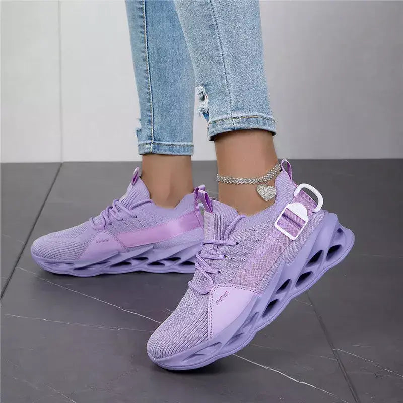 Venda quente moda roxo tênis casuais das mulheres dos homens lâmina tênis de corrida tamanho grande 48 luz respirável sapatos esportivos masculino malha tênis