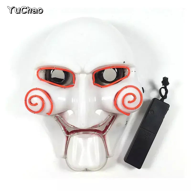 Led slipknot máscara dj halloween masquerade cosplay traje adereços assustador máscara brilhante para adultos homens halloween slipknot máscara