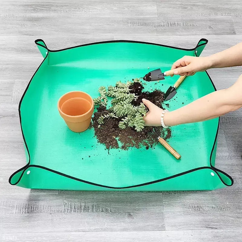 Tapete de plantio dobrável à prova d'água, tapete de jardim para vaso de flores, transplante, mistura de solo, ferramenta de poda de plantas
