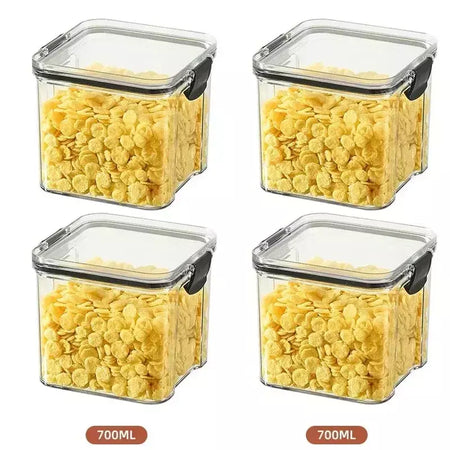Conjuntos de cozinha empilháveis selados, 460-1800ml, caixa de plástico para armazenamento de alimentos, garrafa multigrãos, frutas secas, chá, recipientes de armazenamento