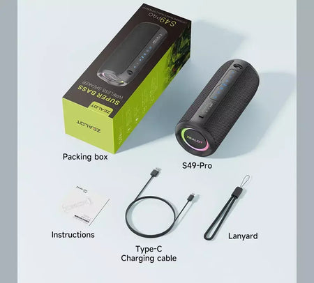 Zealot s49pro alto-falante portátil bluetooth 20w ipx6 à prova dwaterproof água poderosa caixa de som baixo impulso duplo emparelhamento verdadeiro alto-falante sem fio