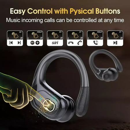 Fones de ouvido sem fio em fones de ouvido bluetooth 5.4 alta fidelidade baixo sem fio led toque mãos-livres cancelamento de ruído