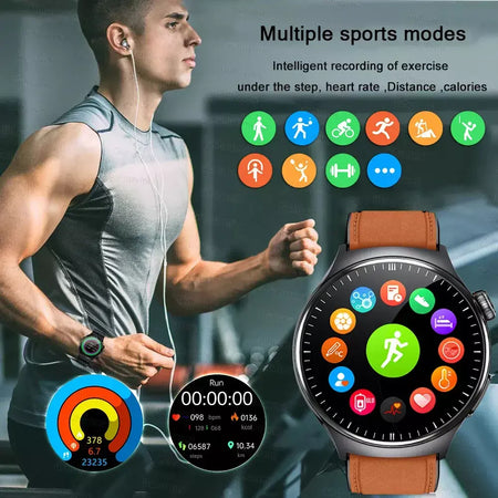 2026 novo relógio inteligente masculino feminino exame micro-físico ecg + ppg oxigênio no sangue ácido úrico pressão arterial safira smartwatch masculino
