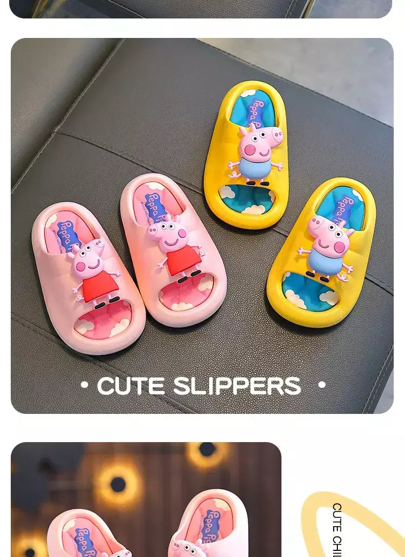 Peppa Pig Sandálias femininas de verão 2025 Novo estilo antiderrapante chinelos de banho internos para crianças em casa