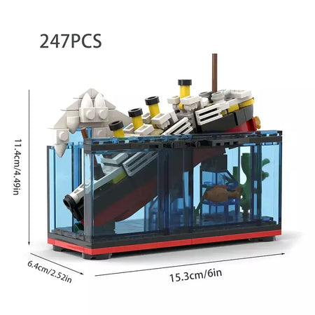 Titanic quebrar em meio rms cruzeiro afundou blocos de construção moc navio barco 3d modelo plástico diy steamboat presentes crianças brinquedos cidade filme