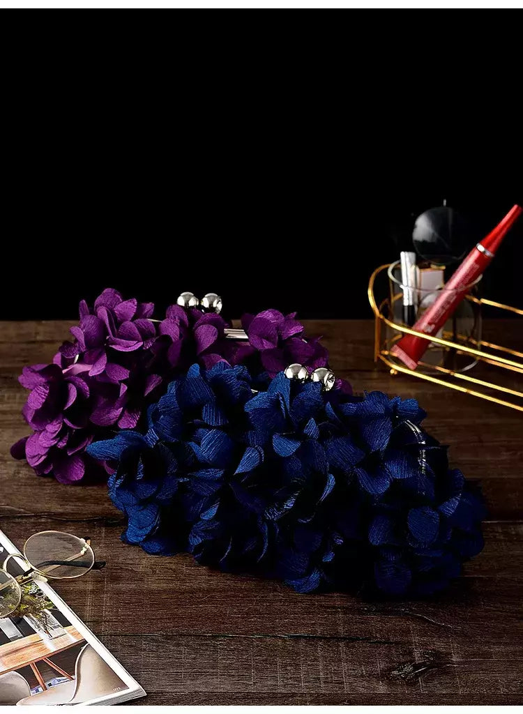 Bolsa de embreagem floral para mulheres, bolsa de casamento para noivas e senhoras, 8 cores, branco, azul, roxo, sacos de flores de noite