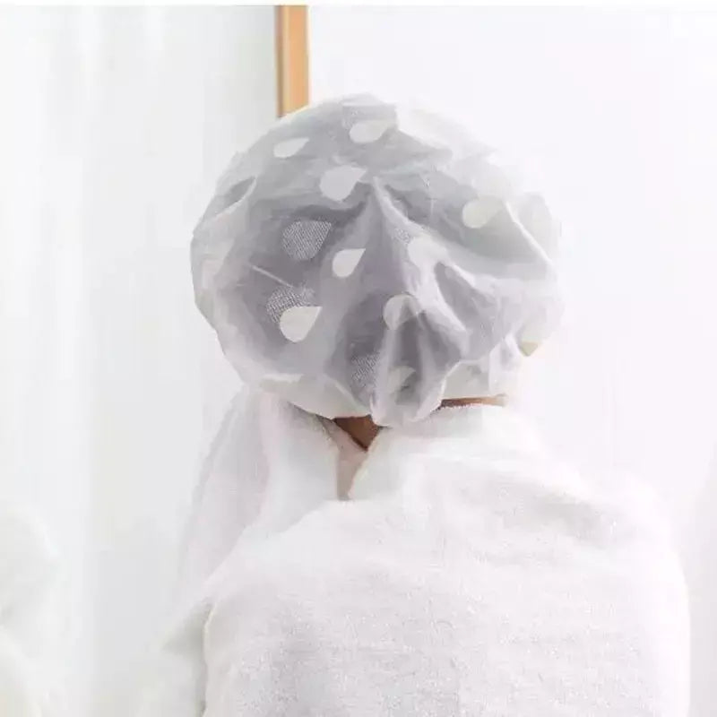 Touca de banho impermeável para mulheres e homens, tampa de cabelo seco, banho, anti-óleo, fumaça, cuidados com os cabelos, casa, 5pcs